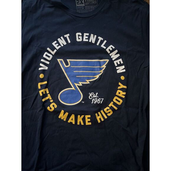 St Louis Blues Violent Gentlemen T-Shirt Lot NHL Hockey Mens Shirt Size 2XL - Picture 3 of 3